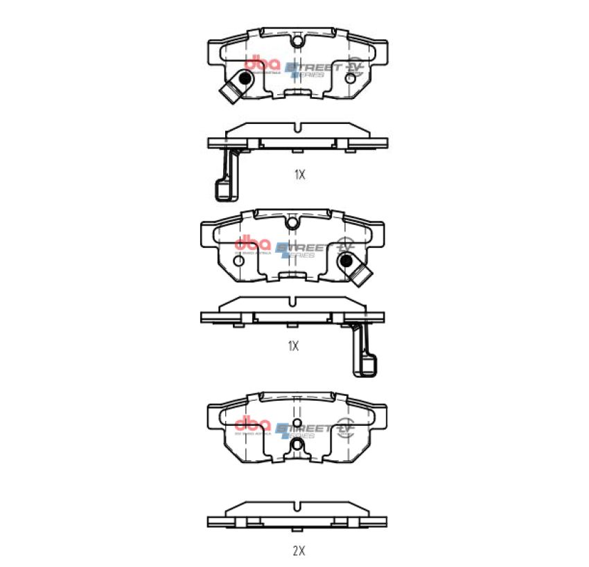 Disc Brakes Australia DB1163SSEV Rear Street Series EV Brake Pads