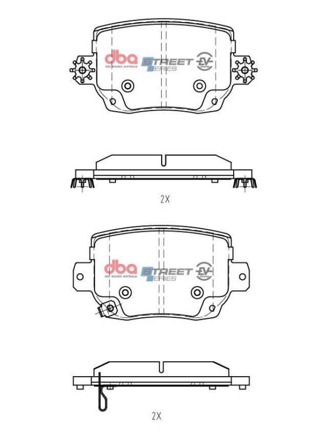 Disc Brakes Australia DB15161SSEV Rear Street Series EV Brake Pads