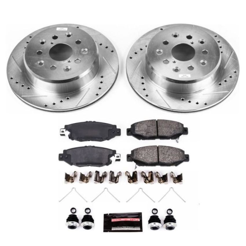 PowerStop K1080 Z23 Daily Driver Carbon-Fiber Ceramic Brake Pad and Drilled & Slotted Rotor Kit