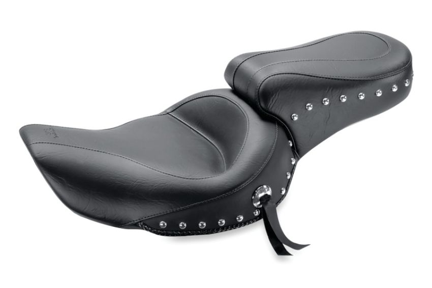 Mustang Motorcycle 75605 Mustang 06-17 Harley Dyna Standard Touring 1PC Seat w/Studs - Black