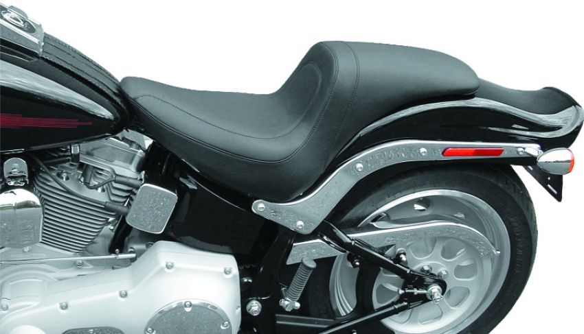 Mustang Motorcycle 76388 Mustang 06-17 Harley Softail Wide Tire (200mm) Fastback 1PC Seat - Black
