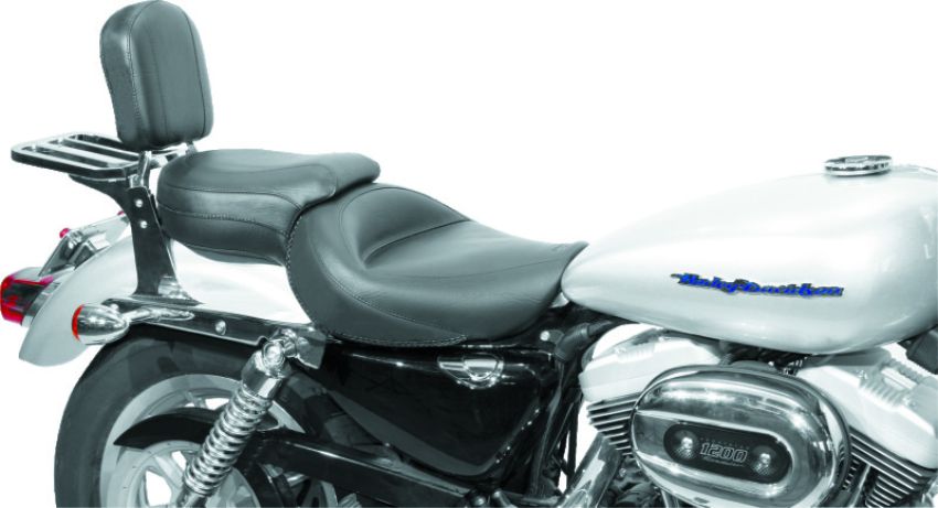 Mustang Motorcycle 76141 Mustang 04-21 Harley Sportster Wide Touring 1PC Seat - Black