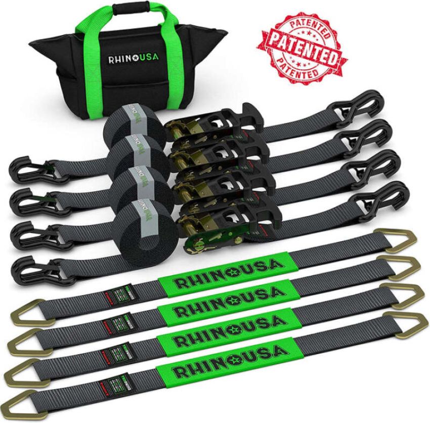 Rhino USA 2IN-HDKIT Heavy Duty Vehicle Tie Down Kit - Black