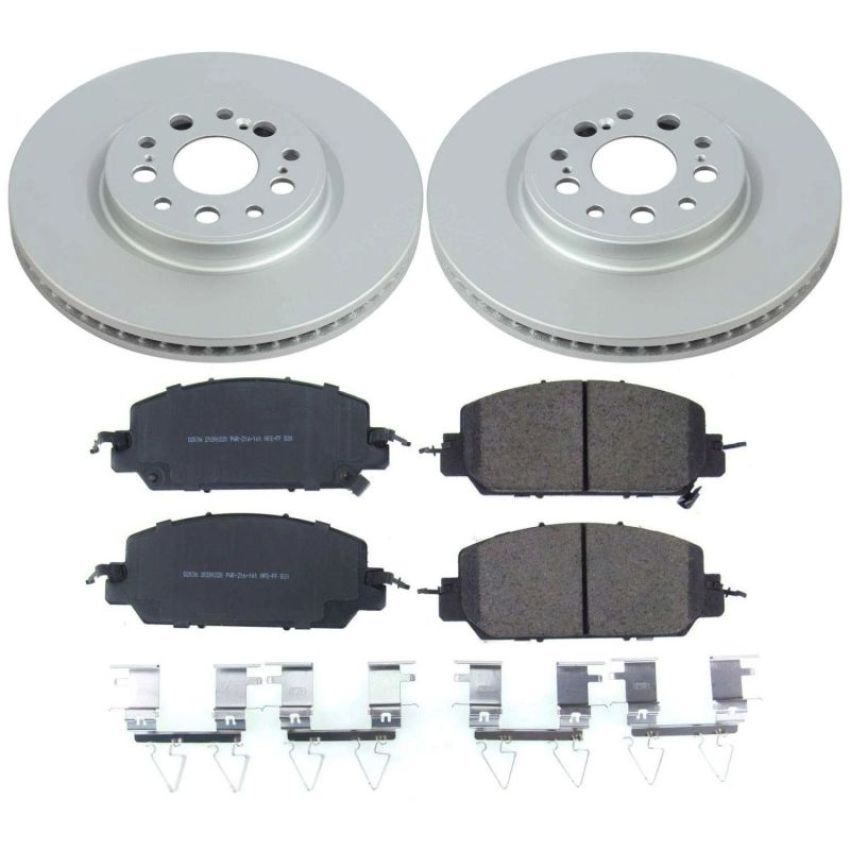 PowerStop CRK8295 Genuine Geomet Coated Rotor and Low-Dust Ceramic Brake Pad Kit
