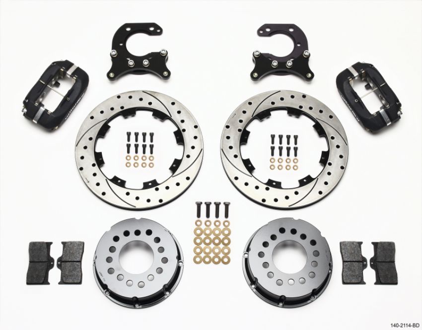 Wilwood 140-2114-BD Forged Dynalite P/S Rear Kit Drilled Rotor Big Ford 2.54in Offset