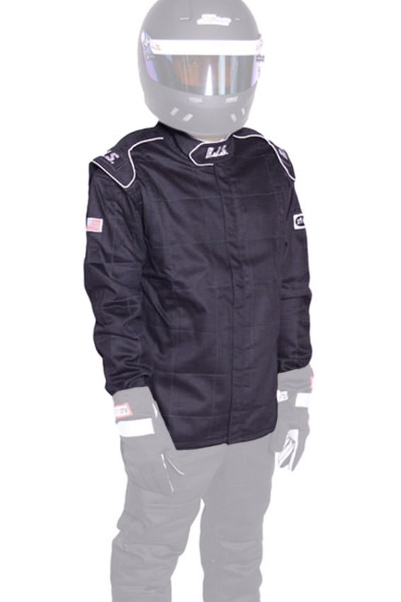 RJS SAFETY RJS200430105 Jacket Black Large SFI-3-2A/5 FR Cotton