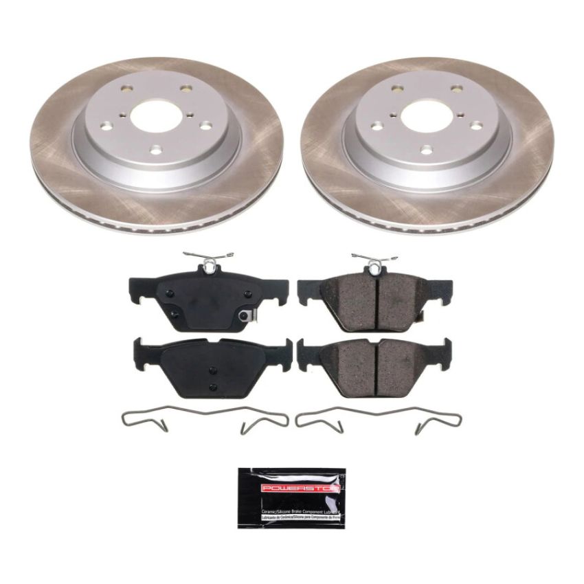 PowerStop SC8495 Semi-Coated Rotor and Low-Dust Ceramic Brake Pad Kit