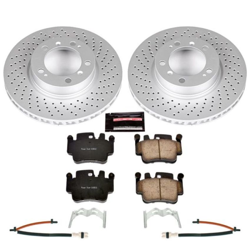 PowerStop CRK1698 Genuine Geomet Coated Rotor and Carbon-Fiber Ceramic Brake Pad Kit