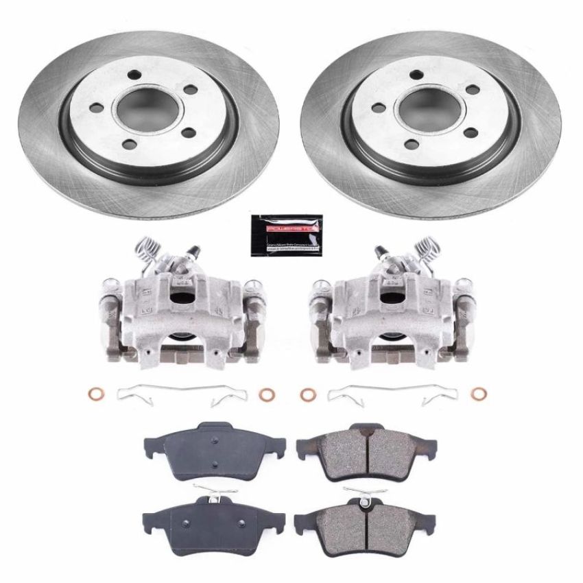 PowerStop KCOE4613 OE Stock Replacement Low-Dust Ceramic Brake Pad, Rotor and Caliper Kit