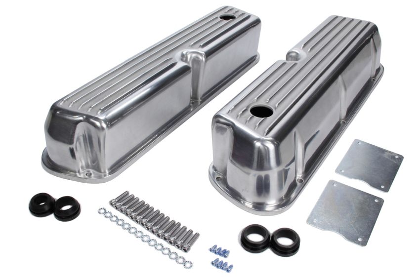 RACING POWER CO-PACKAGED RPCR6175 SB Ford Aluminum Valve C overs - Tall Finned