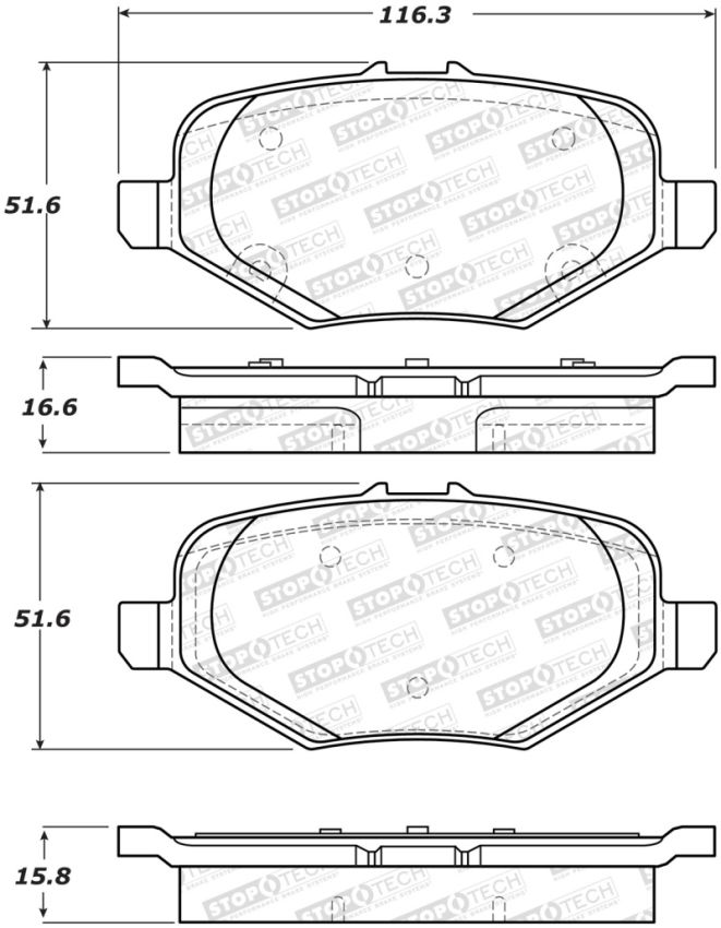 Stoptech 308.16120 Street Brake Pads - Front