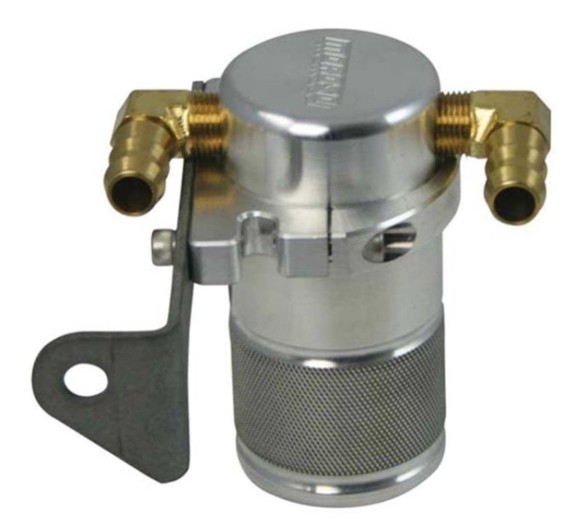 Moroso 85640 Chrysler 5.7L (w/Aftermarket Intake) Air/Oil Separator Catch Can - Billet Aluminum