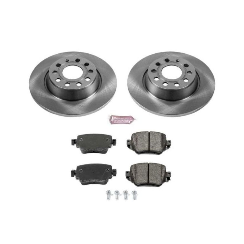 PowerStop KOE7707 OE Stock Replacement Low-Dust Ceramic Brake Pad and Rotor Kit