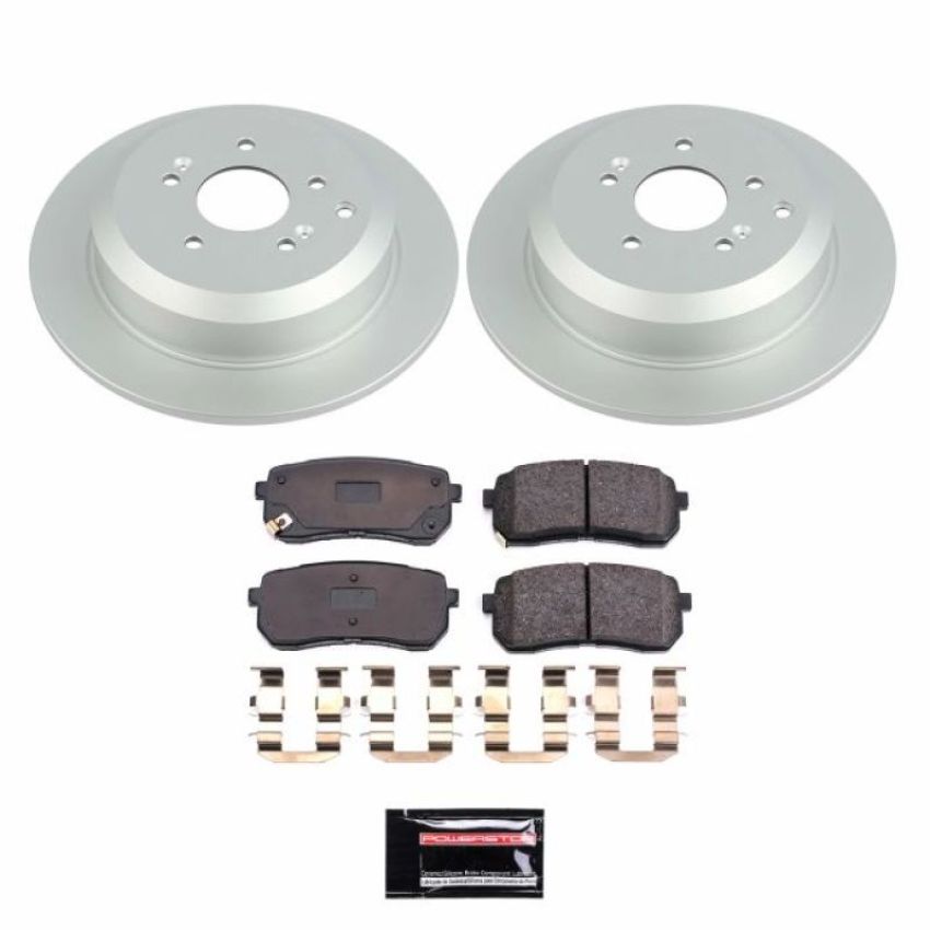 PowerStop CRK5920 Genuine Geomet Coated Rotor and Low-Dust Ceramic Brake Pad Kit