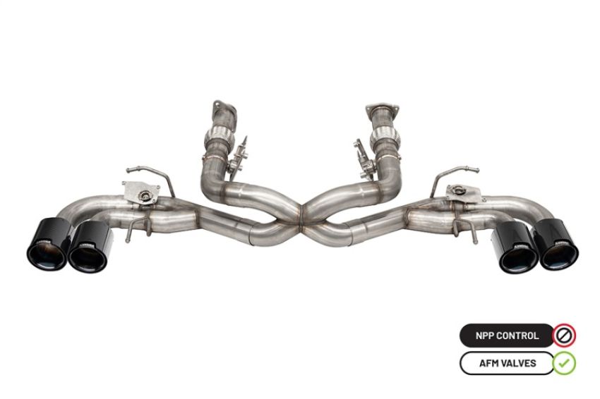 CORSA Performance 21106CFBLK Corsa 2020-2024 Chevrolet Corvette C8 RWD 3in Delete 4 Valve Cat-Back w/NPP w/4.5in CF Black PVDTips