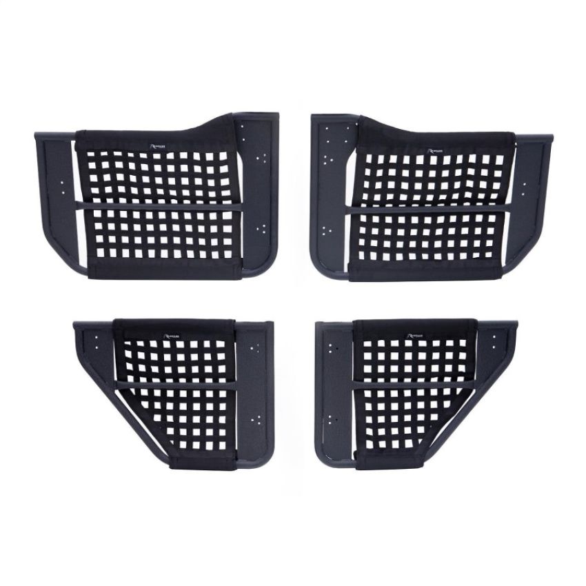 Rampage 7684 2007-2018 Jeep Wrangler(JK) Unlimited 4-Door Tube Doors With Netting - Black