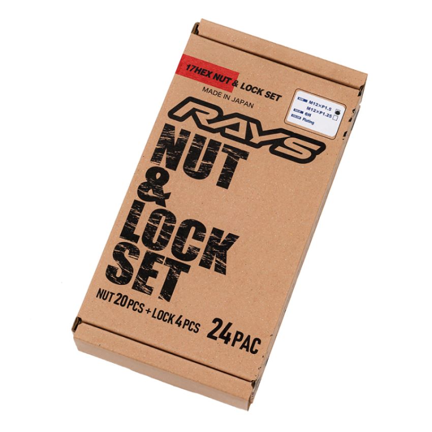 Rays W171215B6H M12x1.50 6 Hole 24pc Lock & Nut Set - Black