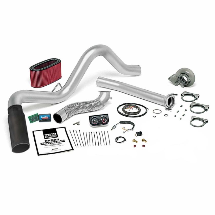 Banks Power 48560-B 95.5-97 Ford 7.3L Man Stinger-Plus System - SS Single Exhaust w/ Black Tip