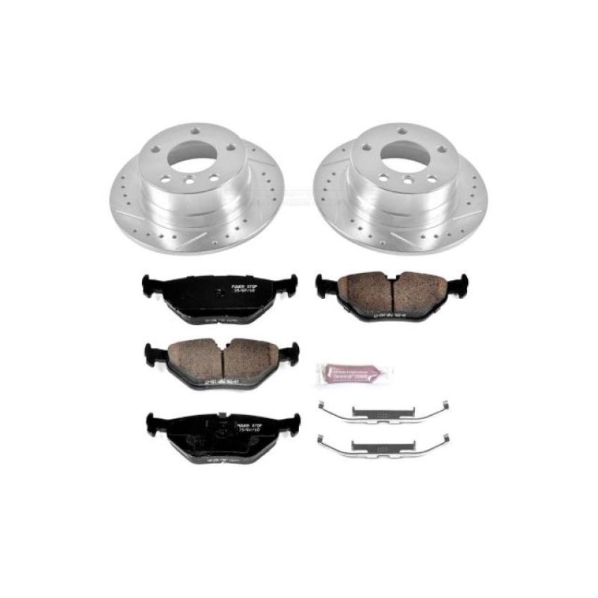 PowerStop K633 Z23 Daily Driver Carbon-Fiber Ceramic Brake Pad and Drilled & Slotted Rotor Kit