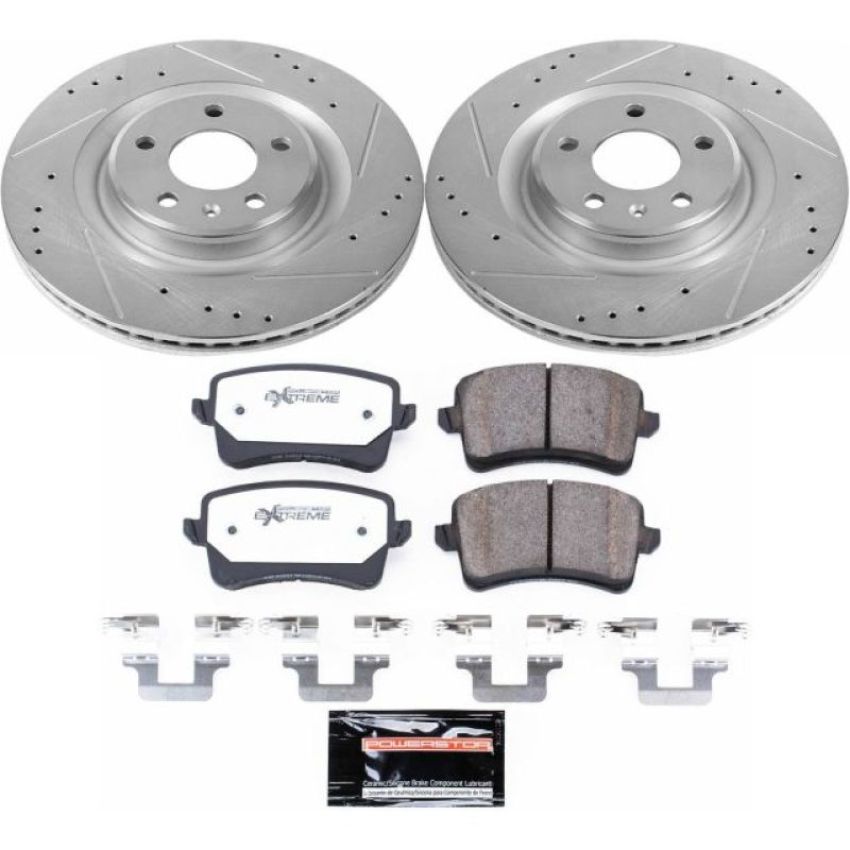 PowerStop K5678-26 Z26 Street Performance Ceramic Brake Pad and Drilled & Slotted Rotor Kit