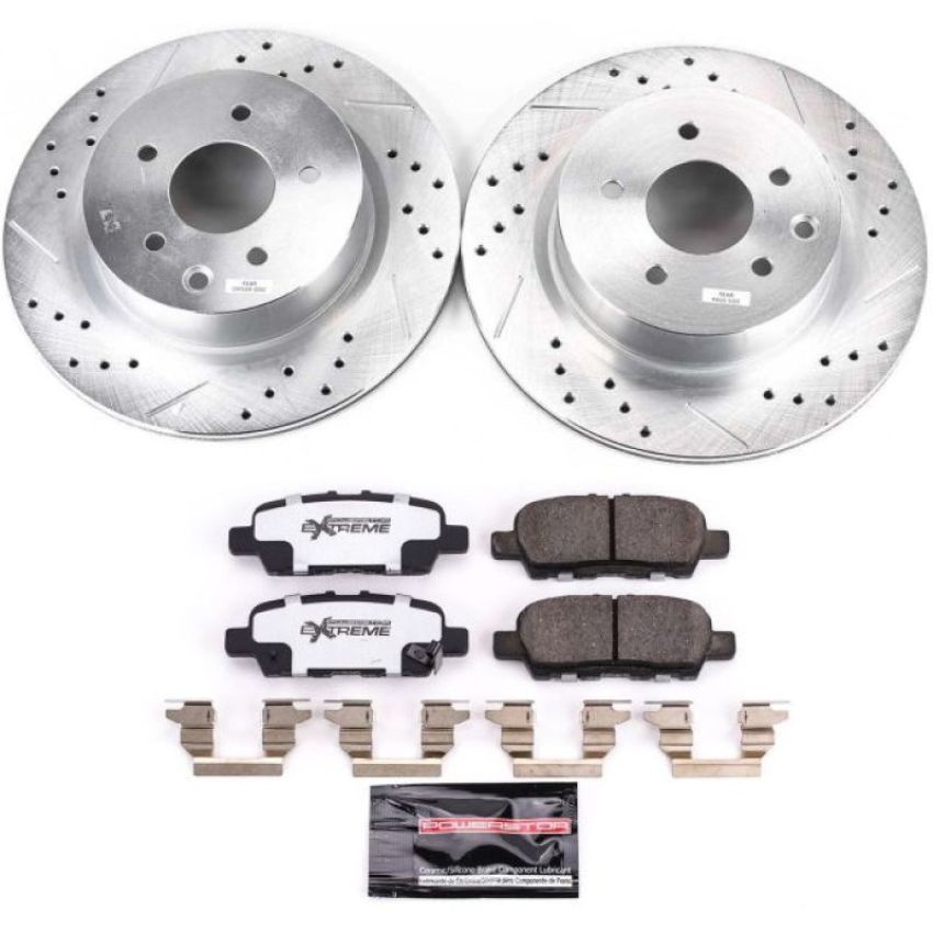 PowerStop K8062-26 Z26 Street Performance Ceramic Brake Pad and Drilled & Slotted Rotor Kit