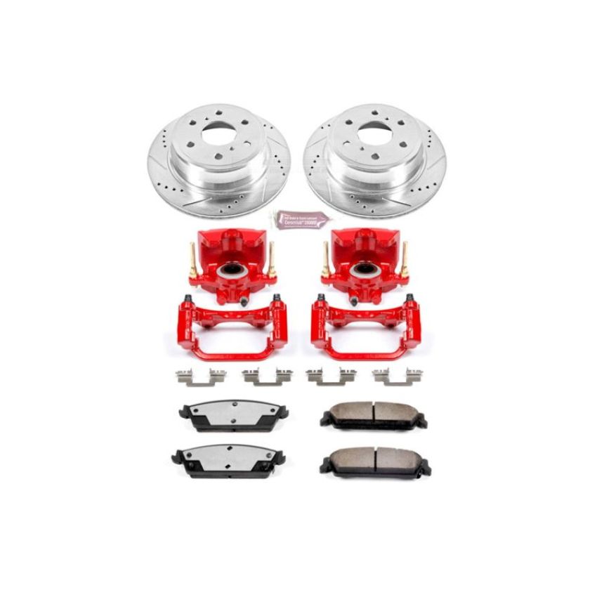 PowerStop KC2083-36 Z36 Truck and SUV Ceramic Brake Pad, Drilled & Slotted Rotor, and Caliper Kit