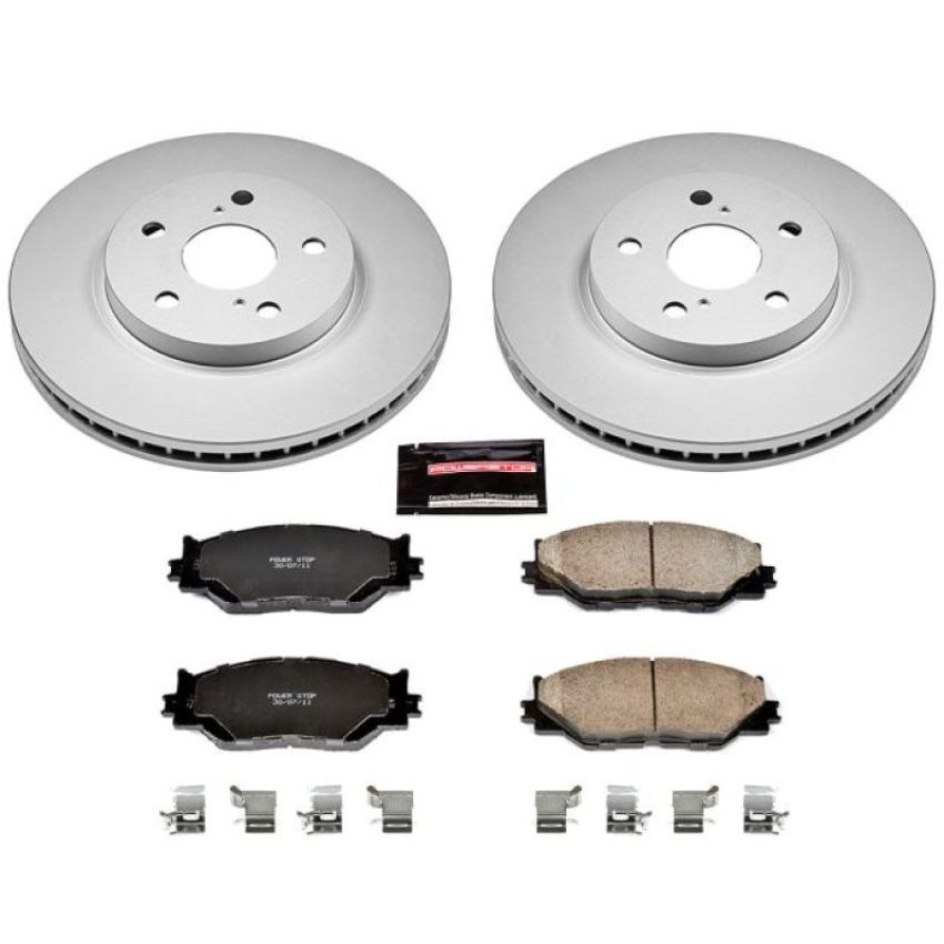 PowerStop CRK2406 Genuine Geomet Coated Rotor and Low-Dust Ceramic Brake Pad Kit