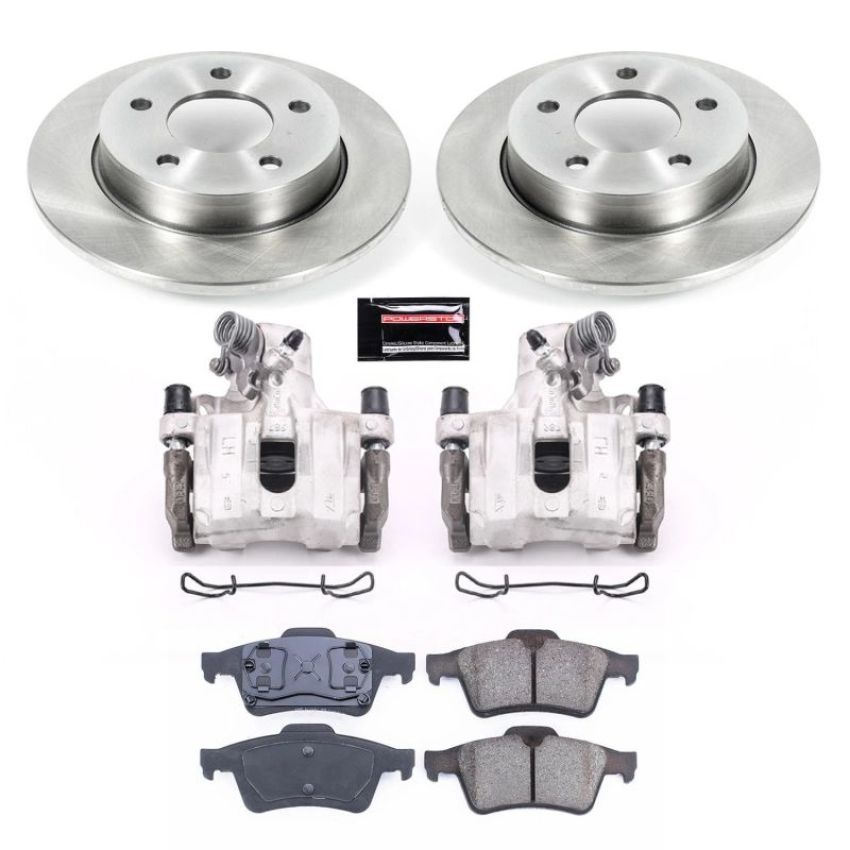 PowerStop KCOE124 OE Stock Replacement Low-Dust Ceramic Brake Pad, Rotor and Caliper Kit