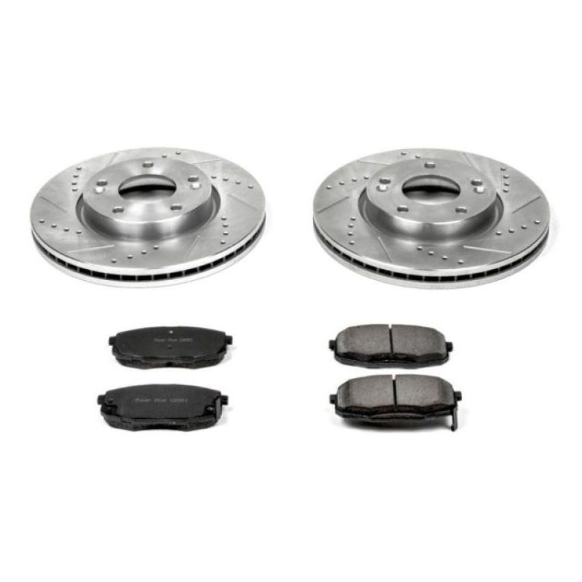 PowerStop K5366 Z23 Daily Driver Carbon-Fiber Ceramic Brake Pad and Drilled & Slotted Rotor Kit