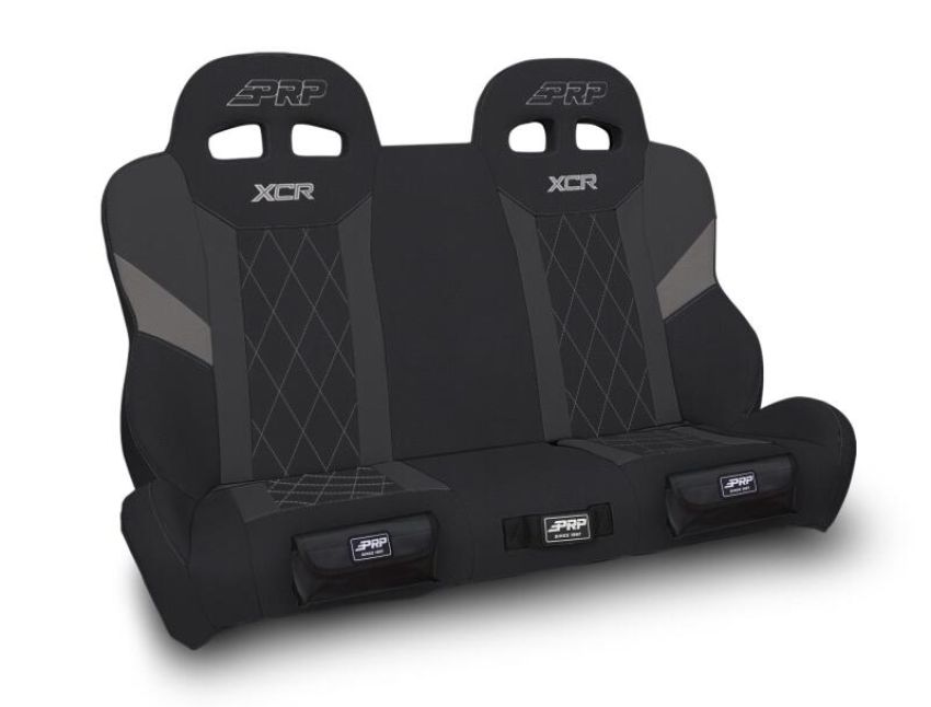 PRP Seats A8201-PORXP-QR-203-SDFP PRP Polaris RZR XCR Quick Release Rear Suspension Bench Seat Diamond Stich - Blk/Gray