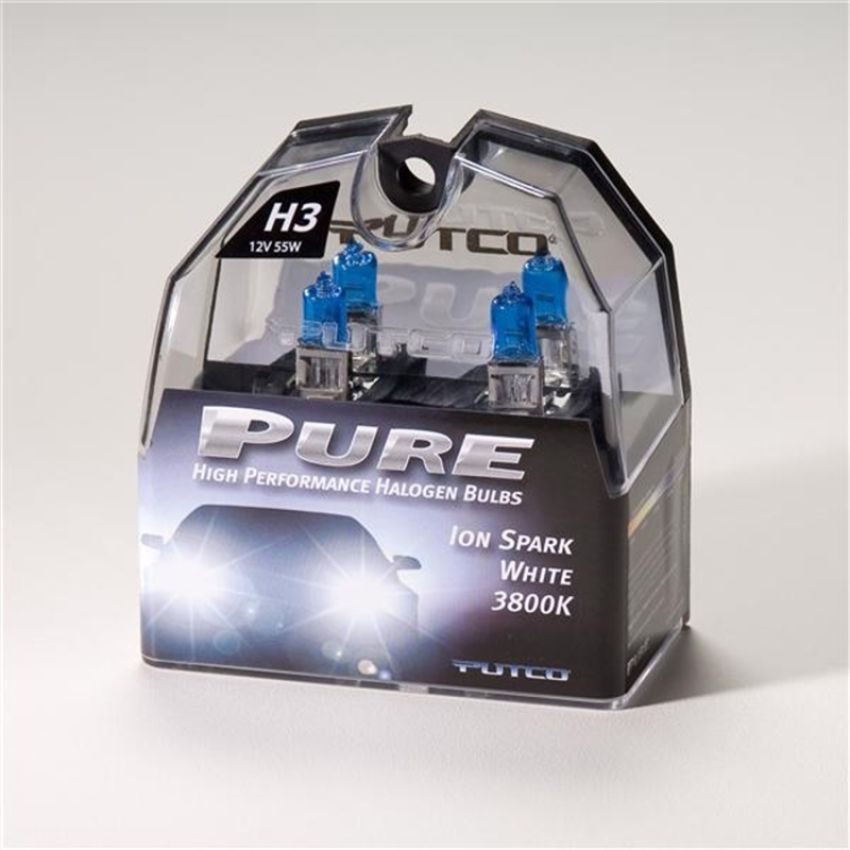 Putco 230003SW Ion Spark White H3 - Pure Halogen HeadLight Bulbs