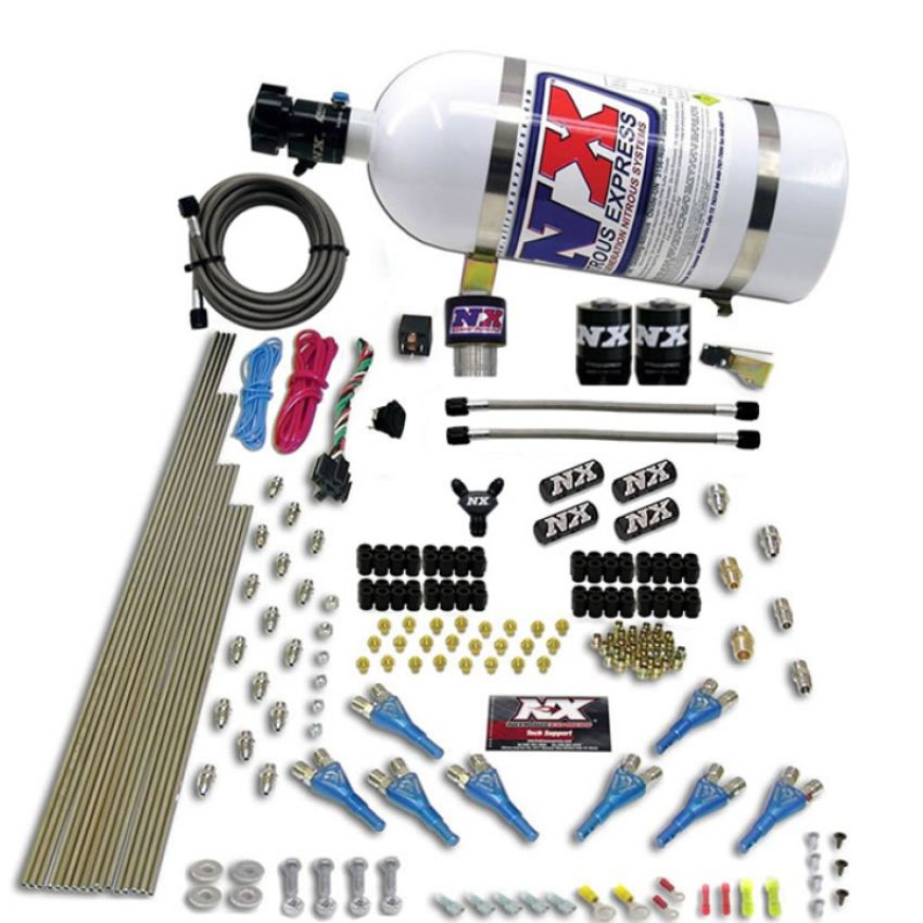 Nitrous Express 90206-10 PRO-SHK/GAS (200,300,400,500,600HP) 2 FUEL, 1 SUPERSHARK SOLENOID W/ 10LB BOTTLE