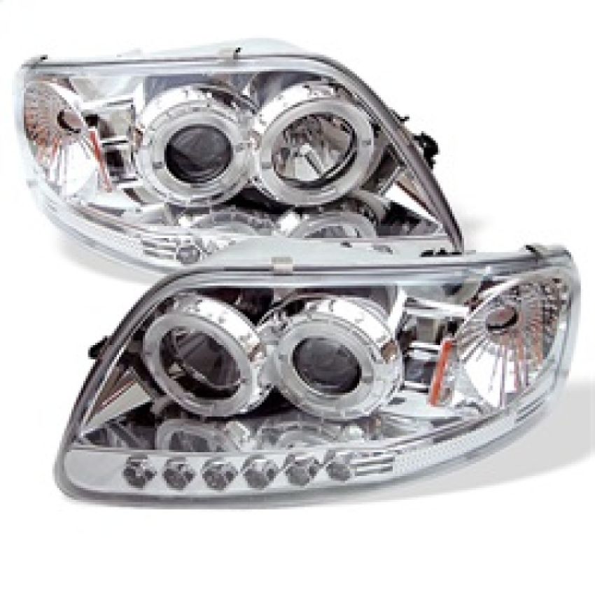 SPYDER 5010278 1PC Projector Headlights - LED Halo - Amber Reflector - Chrome