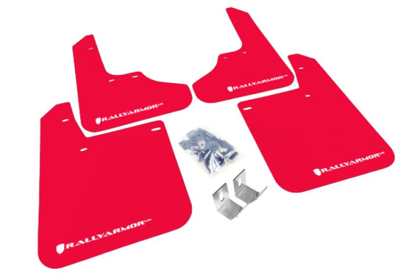 Rally Armor MF2-UR-RD/WH Red Mud Flap/White Logo