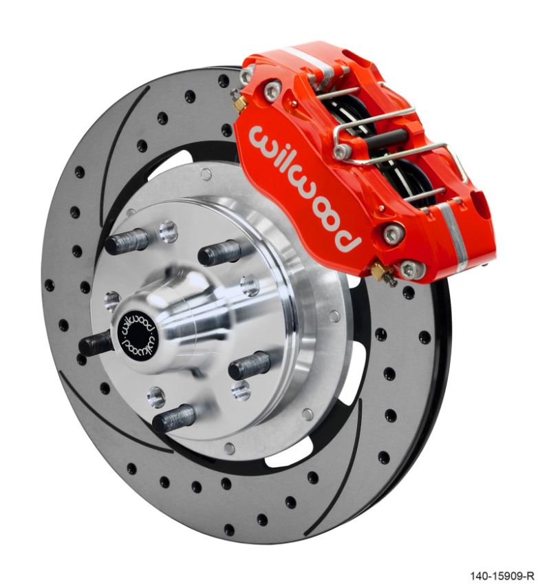 Wilwood 140-15909-DR Dynapro 4R Front Kit 11.75in SPR Drilled and Slotted Rotors - Red
