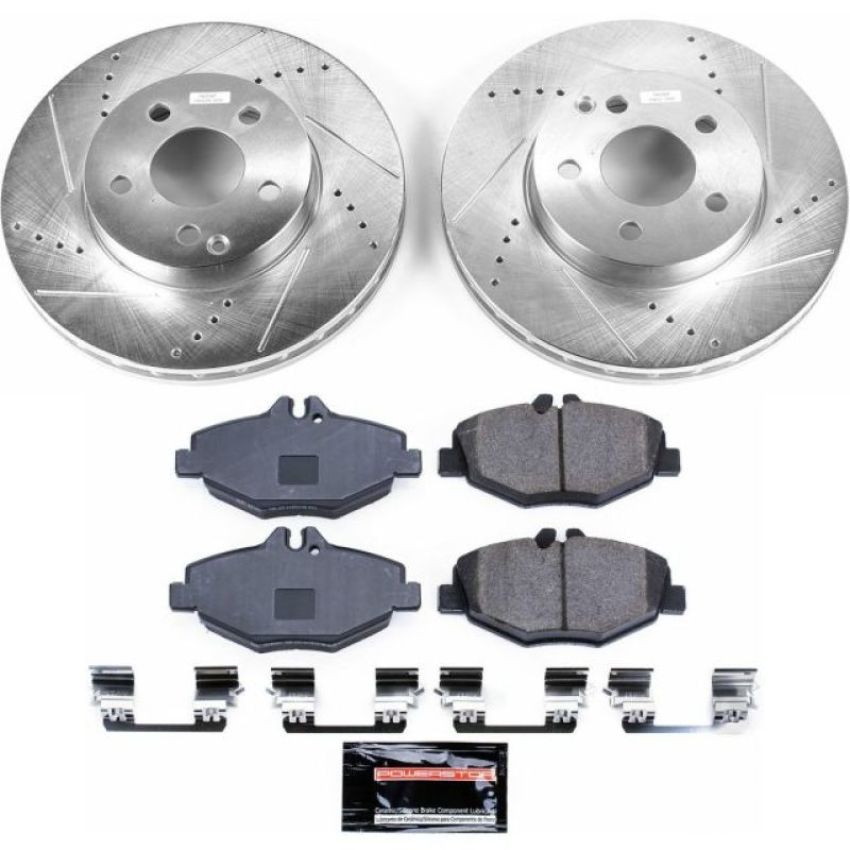 PowerStop K5326 Z23 Daily Driver Carbon-Fiber Ceramic Brake Pad and Drilled & Slotted Rotor Kit