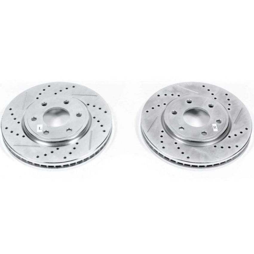 PowerStop JBR1166XPR PowerStop Evolution Performance Drilled, Slotted & Plated Brake Rotor Pair
