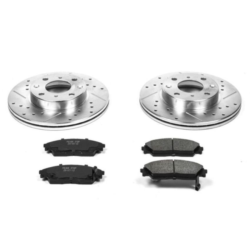 PowerStop K402 Z23 Daily Driver Carbon-Fiber Ceramic Brake Pad and Drilled & Slotted Rotor Kit