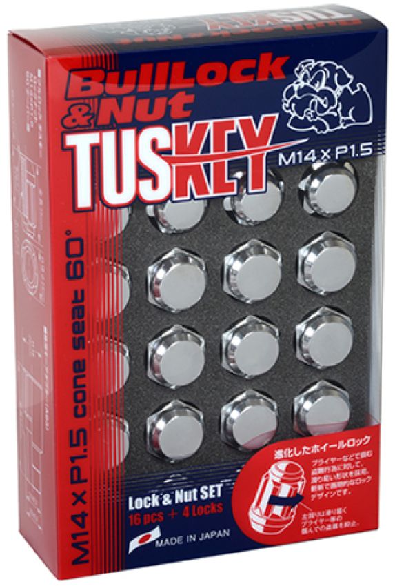 Project Kics WT0600 14X1.50 Tuskey Bullock And Nut Set - Chrome
