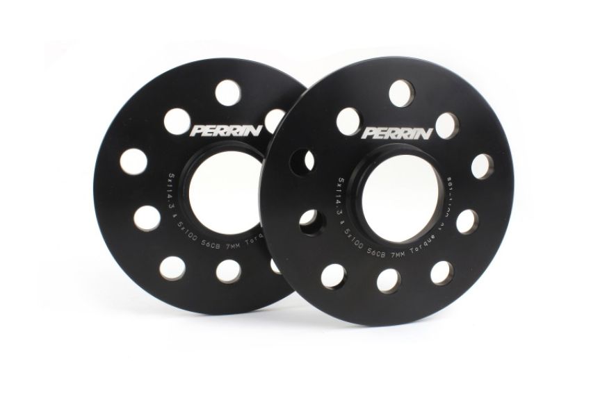 Perrin Subaru 5x114.3/5x100 7mm Slip-On Wheel Spacers - w/ 56mm Hubs (No Studs)