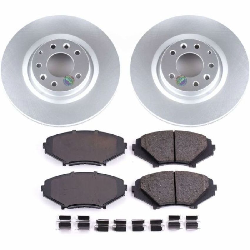 PowerStop CRK3026 Genuine Geomet Coated Rotor and Low-Dust Ceramic Brake Pad Kit