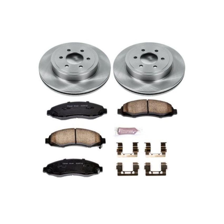PowerStop KOE2187 OE Stock Replacement Low-Dust Ceramic Brake Pad and Rotor Kit