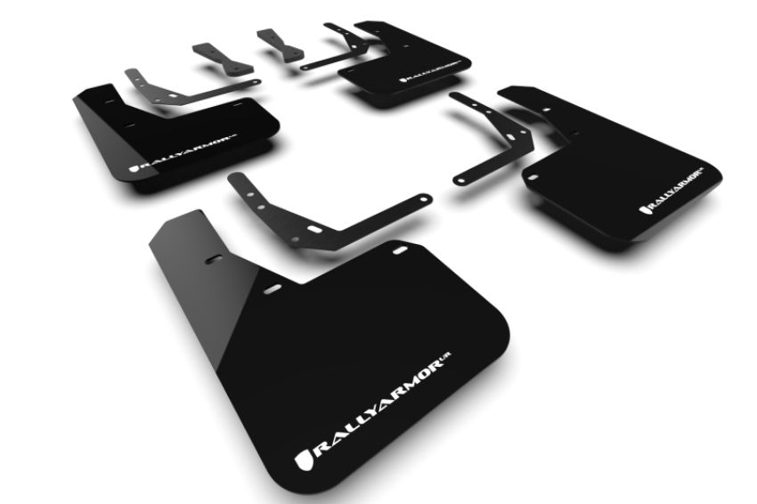 Rally Armor MF103-UR-BLK-WH 24-25 Hyundai Kona N Line Black UR Mud Flap - White Logo