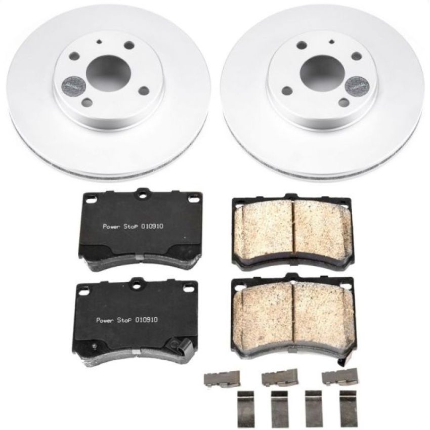 PowerStop CRK4936 Genuine Geomet Coated Rotor and Low-Dust Ceramic Brake Pad Kit