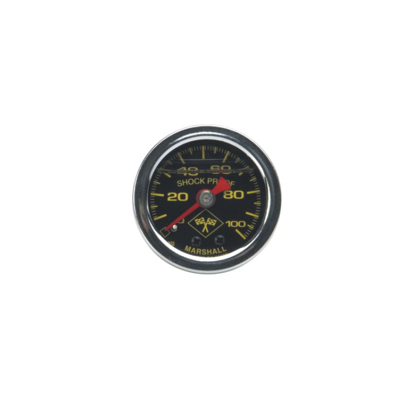 RUSSELL RUS650320 0-100 PSI Fuel Pressure Gauge Blk Face/Chrm Case