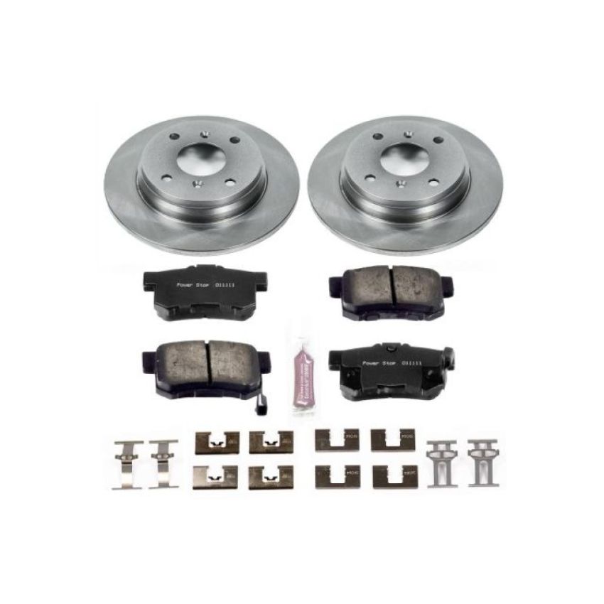 PowerStop KOE407 OE Stock Replacement Low-Dust Ceramic Brake Pad and Rotor Kit