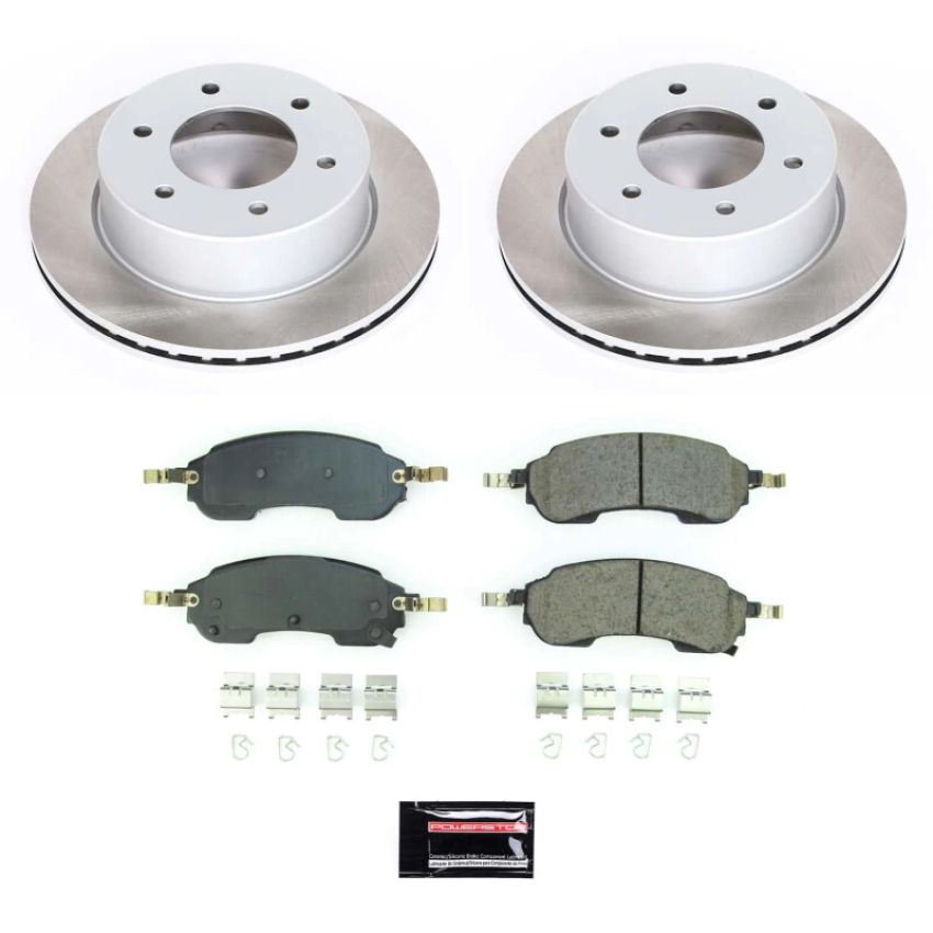 PowerStop SC8763 Semi-Coated Rotor and Low-Dust Ceramic Brake Pad Kit