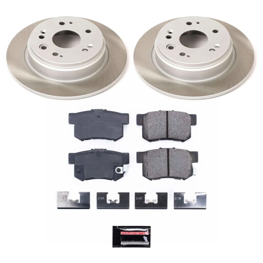 PowerStop SC6172 Semi-Coated Rotor and Low-Dust Ceramic Brake Pad Kit