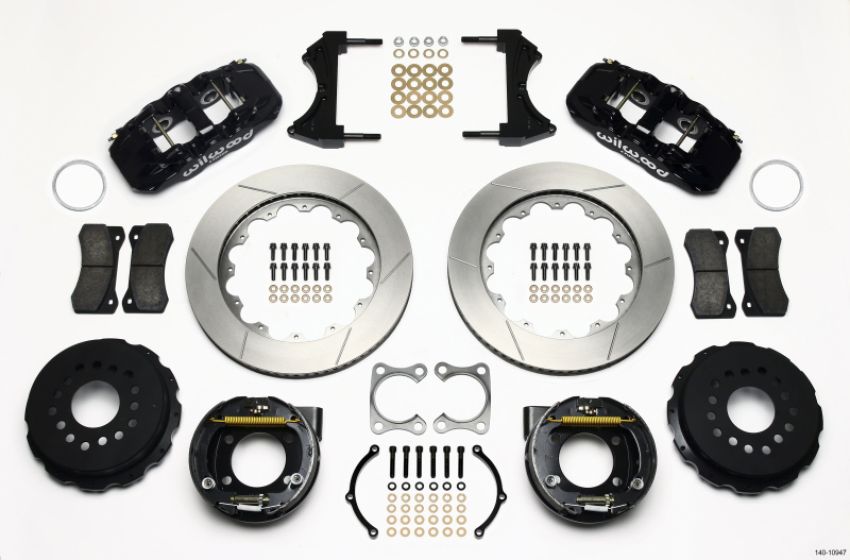 Wilwood 140-10947 AERO4 Rear P-Brake Kit 14.00in Big Ford Old Style 2.36in Offset