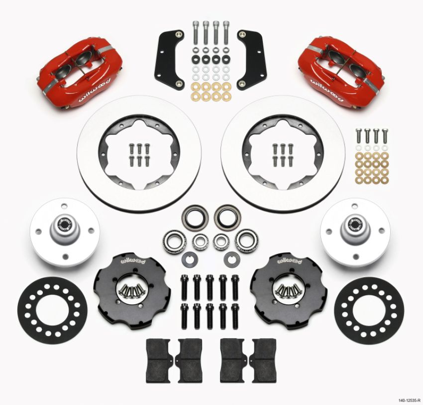 Wilwood 140-12535-R Forged Dynalite Front Kit 10.75in Red 64-65 Mustang 6 Cylinder 4-lug
